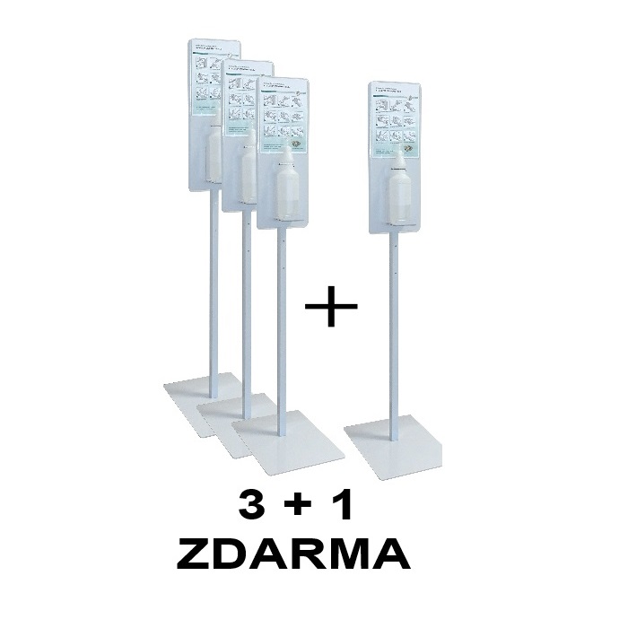 STOJAN na dezinfekce s lahví 1L a pumpičkou 3+1 ZDARMA