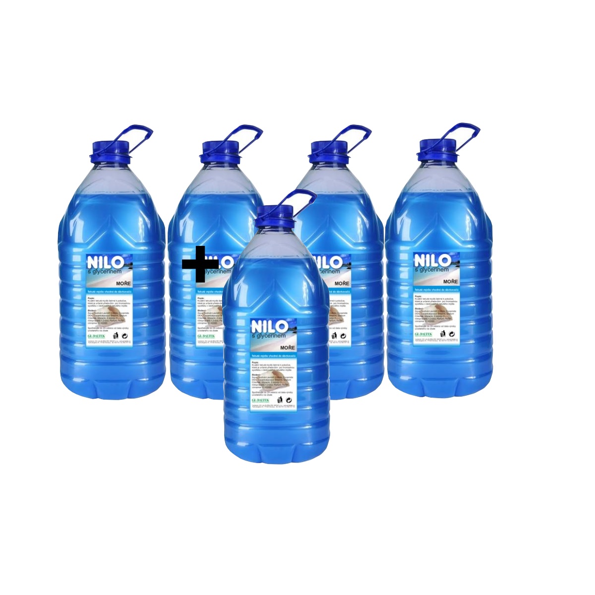 Tekuté mýdlo NILO moře - modré 4 x 5l + 5l zdarma