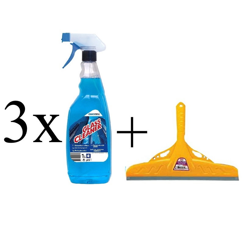 PROFIMAX GLASS CLEANER 3x1l sprej + ZDARMA stěrka na okna 25cm
