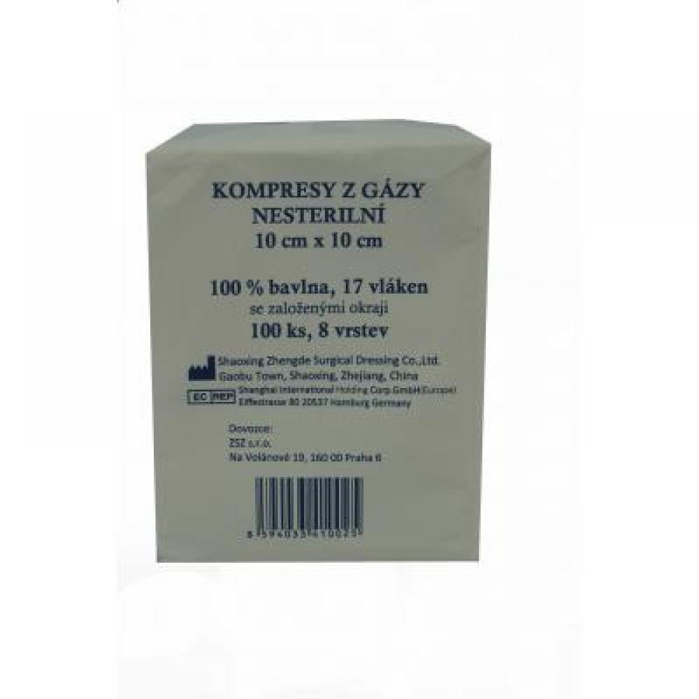 Kompresy gáza nesterilní 10x10 cm, 100ks