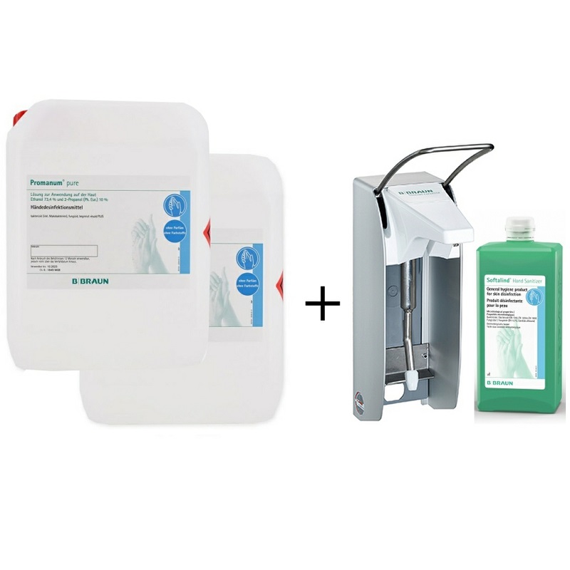 PROMANUM PURE 2x5l + nerezový dávkovač a SOFTALIND Hand Sanitizer 1l ZDARMA