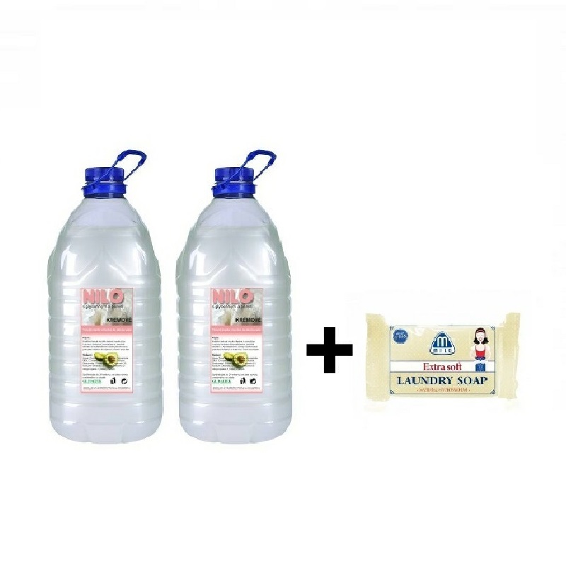 Mýdlo tekuté NILO bílé 2x5l + mýdlo jádrové 175g