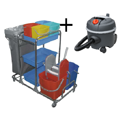 Úklidový vozík COMPLETE CHROM 2 x 25 l + vysavač CTM SP 112D
