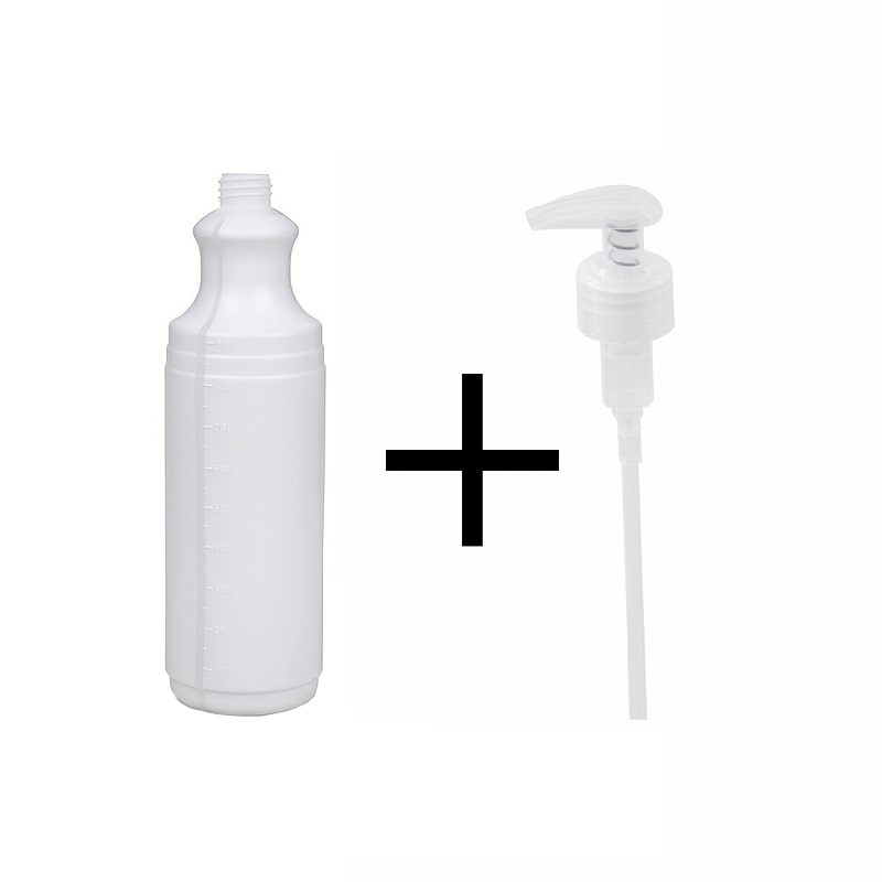 Láhev bílá 1 l + Pumpička CLM 2ml