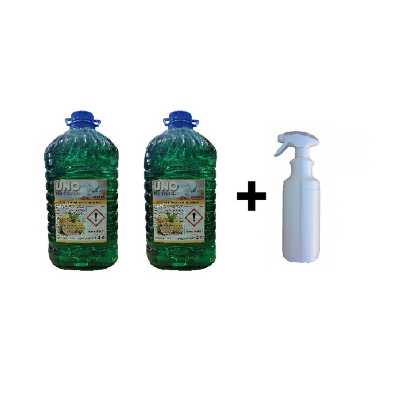 UNO citron na nádobí 2x5l + láhev a rozprašovač ZDARMA