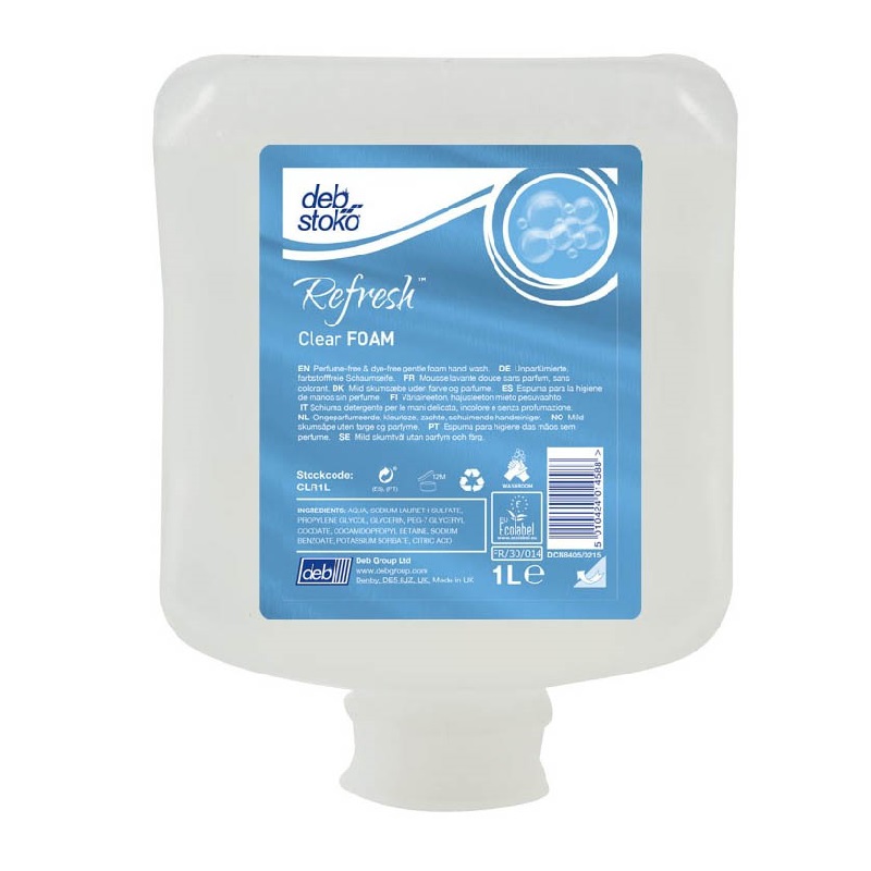 REFRESH CLEAR FOAM 6x1l – neparfémované luxusní tekuté mýdlo na bázi pěny