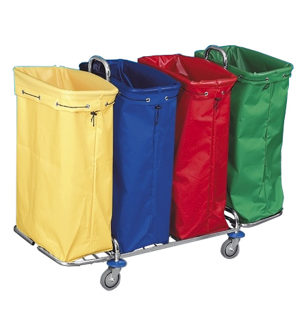 Úklidový vozík KOMBI 24 KOMPLET - 4x120 l + 4 textilní vaky