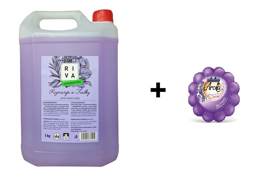 Mýdlo tekuté RIVA antibakteriální 5l + ZDARMA Osvěžovač gelový GF-mix druhů a vůní
