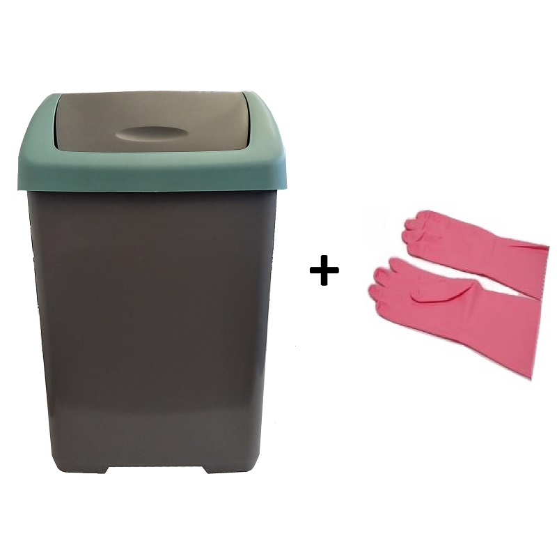 Odpadkový koš PLASTKONRELLI 16l + Rukavice JANA M(8) ZDARMA