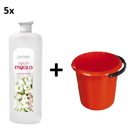 Mýdlo tekuté 5x LAVON 1l + Vědro PVC 5 l ZDARMA