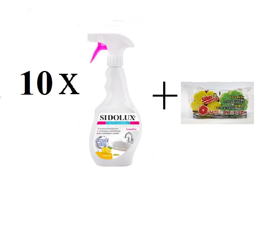 10 x SIDOLUX PROFESSIONAL KOUPELNA 500 ml + ZDARMA balení Houbiček