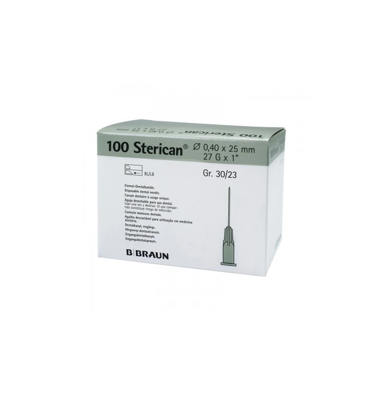 Injekční jehla Sterican Dent 27G x 1", 0,40 x 25 mm, šedá, cena za balení - 100 ks
