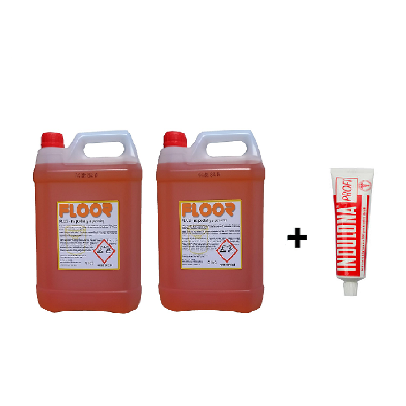 2x FLOOR PLUS koncentrát pro účinné mytí podlah NR 5l + ZDARMA INDULONA dezinfekční červená 100 ml