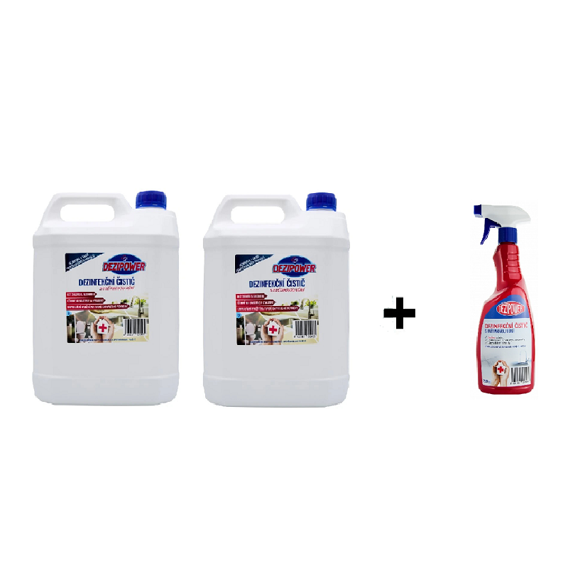 2x DEZIPOWER Dezinfekční  čistič 5 L + DEZIPOWER Dezinfekční čistič 750ml