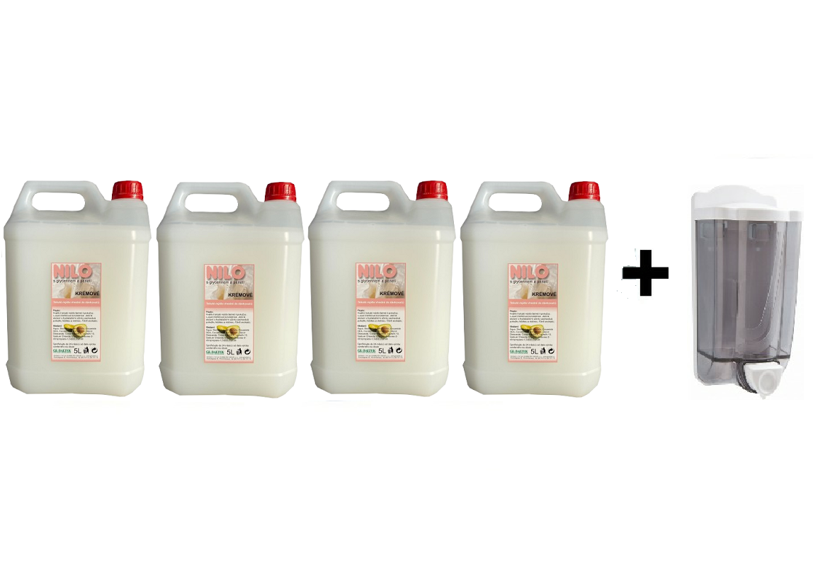 Mýdlo tekuté NILO bílé 20l + dávkovač mýdla EASY 0,9l