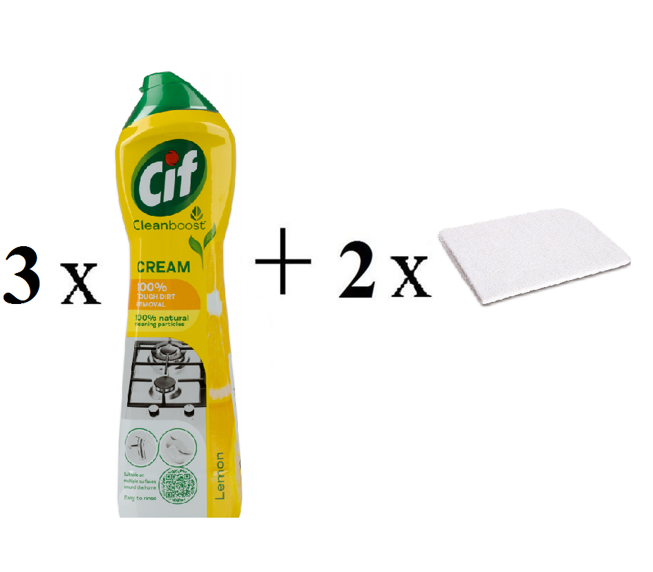 3 x CIF CREAM žlutý písek 500 ml  + 2x prachovka