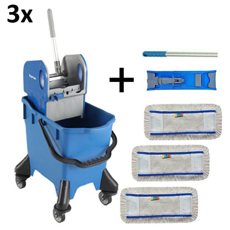 Set 3ks Úklidový vozík AMIGO 1x32 l + FLIPPER Mop sestava