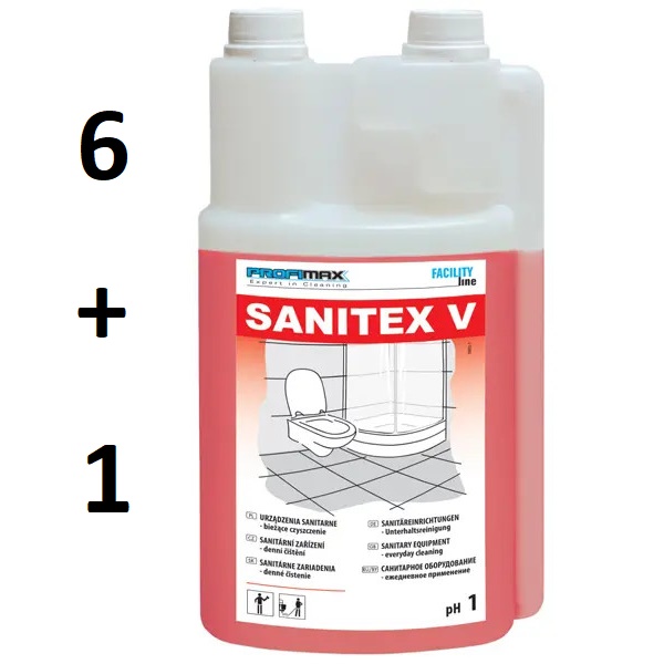 SANITEX V - DENNÍ - prostředek na sanitární zařízení 6+1l ZDARMA