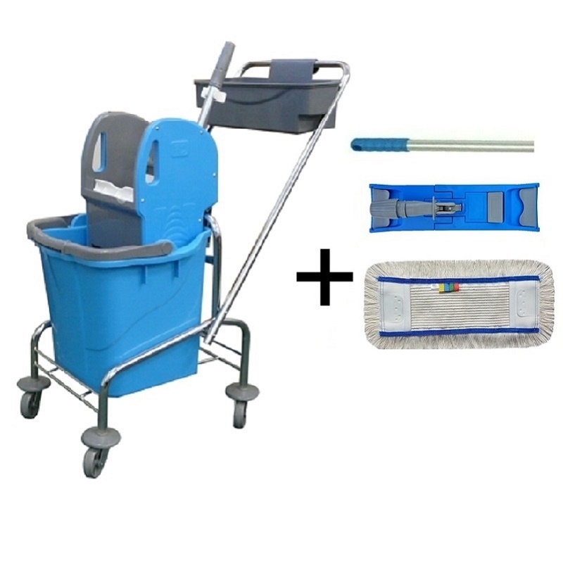 Úklidový vozík SINGLE 1x25l + FLIPPER  Mop sestava s návlekem 40cm