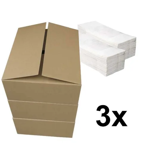Papírové ručníky ZZ WHITE - bílé dvouvrstvé pack 3 x 3200 ks