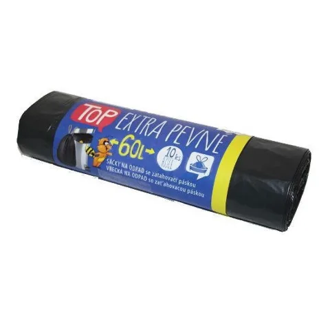 Pytel ig.zatahovací 60x80 60l TOP černý 10ks